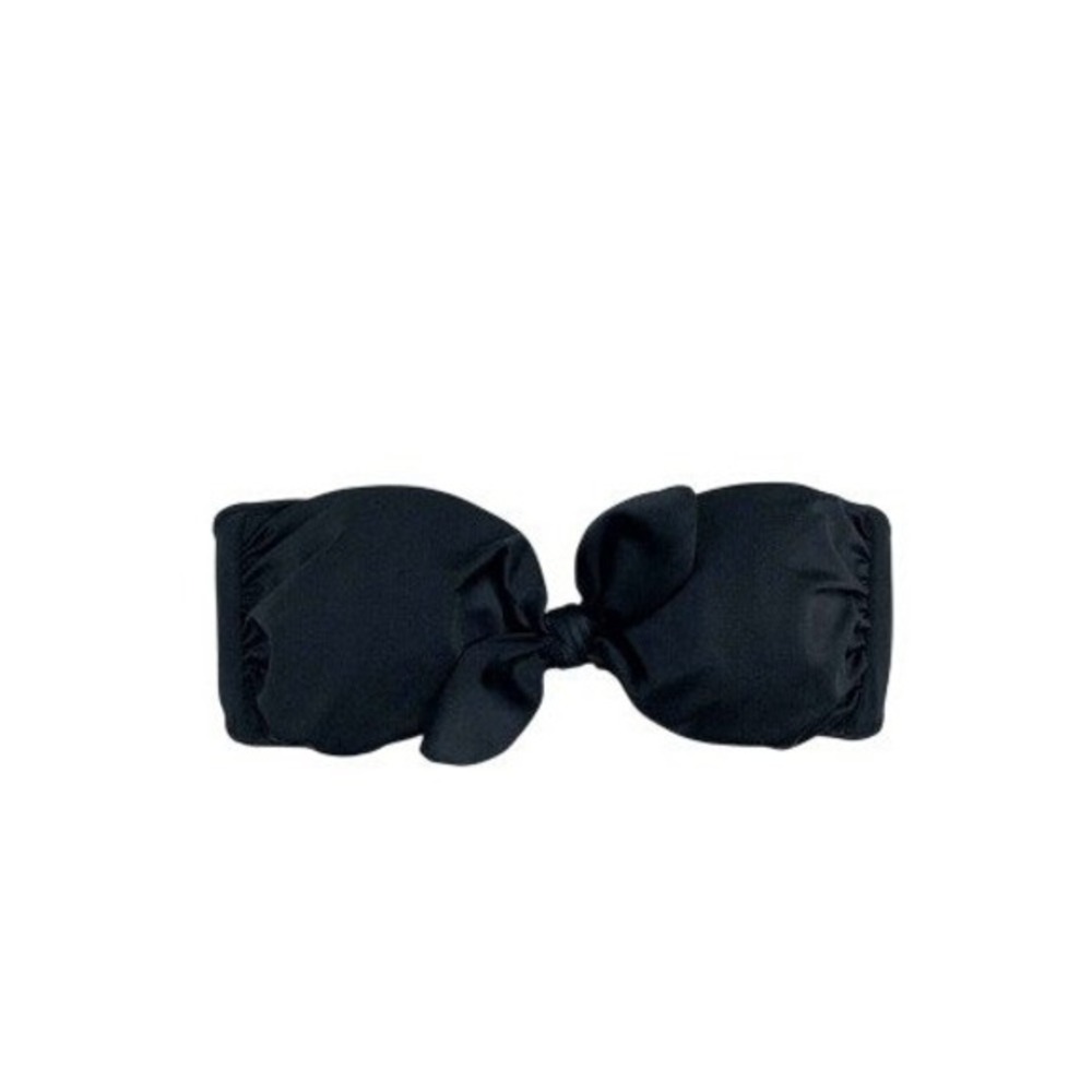 Victoria's Secret Swim Black Tie Front Strapless Bikini Top Size Small - Picture 1 of 4